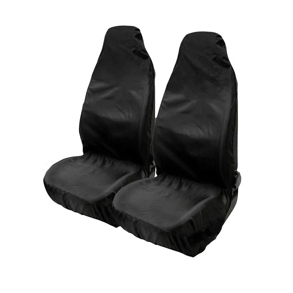 

2pcs Car Seat Cover Universal Front Waterproof Protector Fits Bucket Seats Prevent Stains Dirt Pet Hair Easy Install Polyester