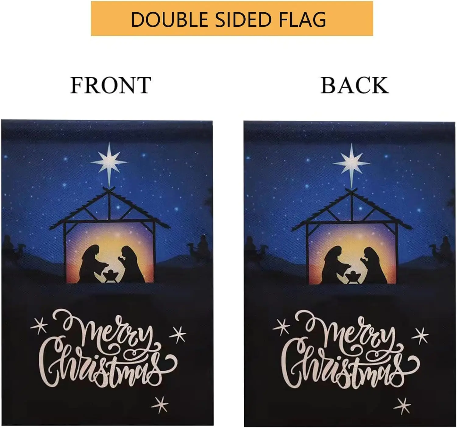 Decorative Merry Christmas Garden Flag 12 X 18 Doule-Sided Happy Xmas Merry Christmas Yard Flag Winter Garden Yard Decorations, 