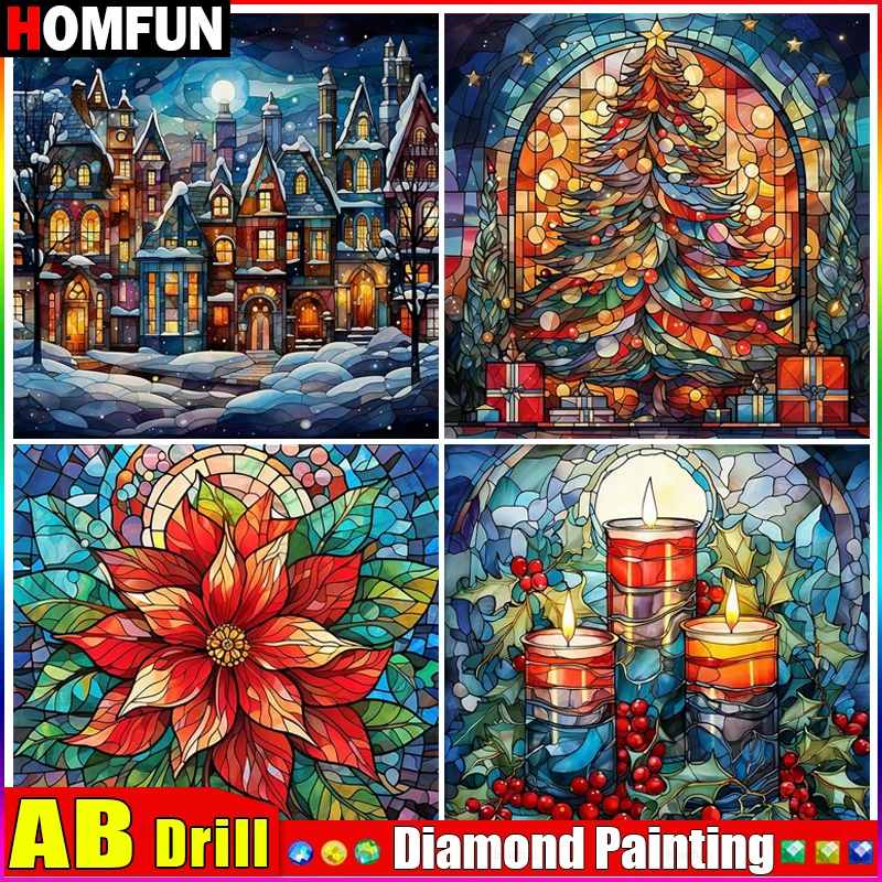 HOMFUN AB 5D Diamond Painting Full Drill Diamond Embroidery \