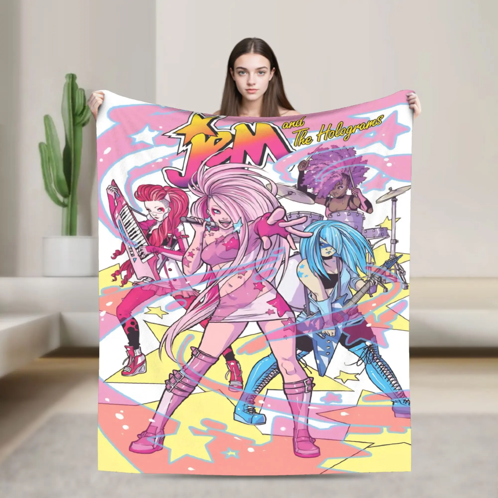 Jem And The Holograms Blankets Soft Fleece Comfort Present  Throw Blanket Bedding Throws