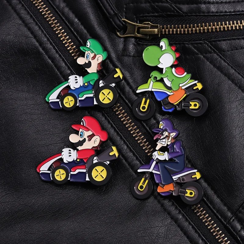 Cartoon Super Mario Bros Brooches Anime Lapel Pins Tinplate Badge for Children Bag Clothing Decoration Kids Brooch Jewelry Gifts