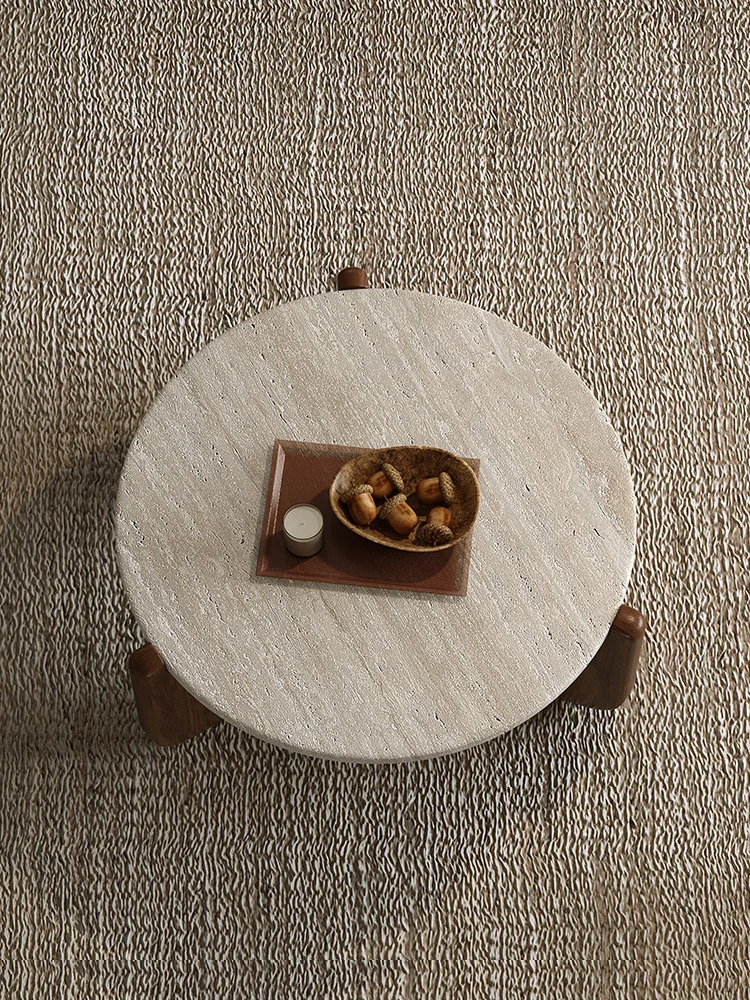 solid wood cave stone tea table