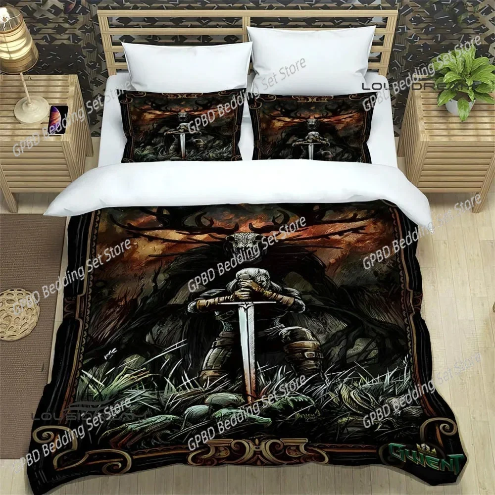 W-Witcher game Printed Bedding Sets exquisite supplies set duvet cover bed comforter set bedding set luxury birthday gift