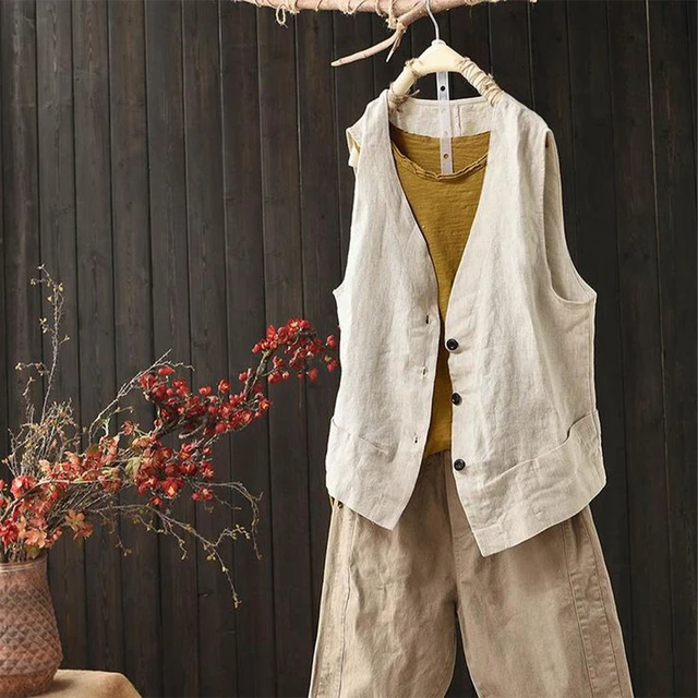 Mens linen vest deals
