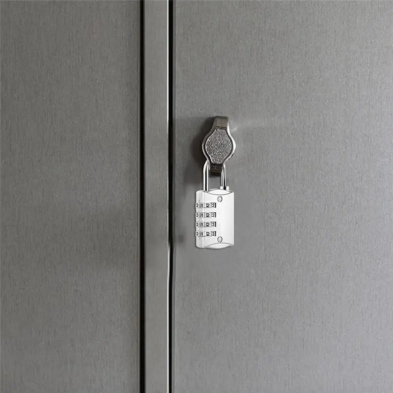 A78I , 4 Digit Lock with Metal Code Lock, Weatherproof, Suitcase Lock, Combination Lock for Locker,Gym White