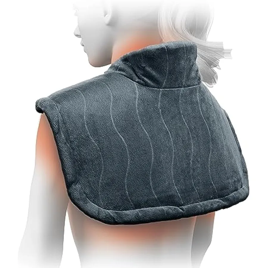 Pure Enrichment PureRelief Pro Far Infrared Neck and Shoulder Heating Pad - Deeper Muscle Relief 4 Heat Settings Auto Shut-Off