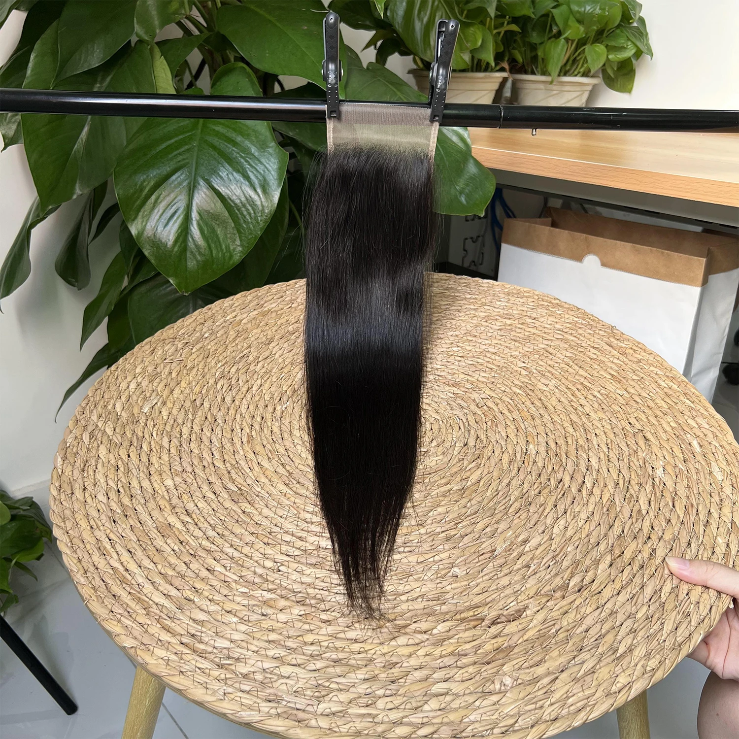 SWANEE Straight Hair 4x6 Transparent Invisible Lace Frontal Closure Indian Hair Pre Plucked 100% Human Hair Lace Frontal Closure