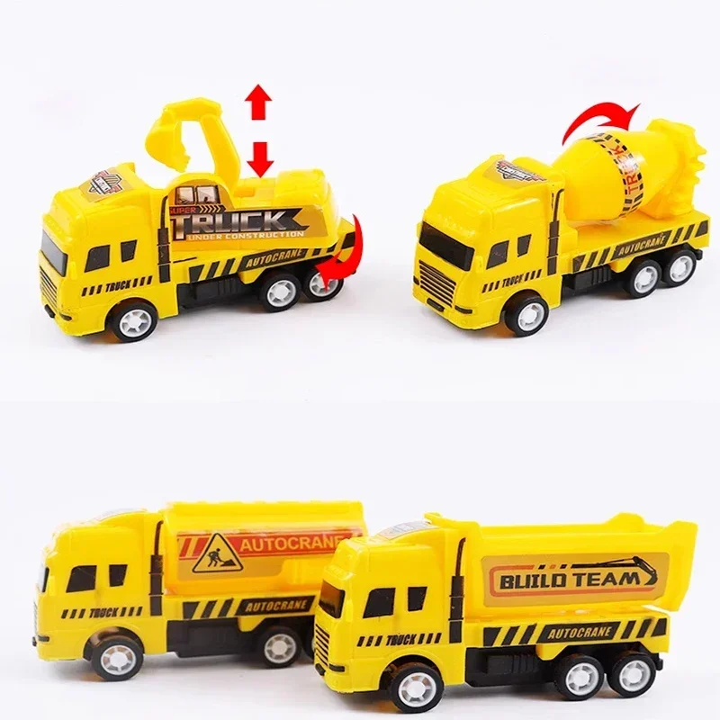 1 Pcs Educational Cars Children Kid Pull Back Toy Warrior Engineering Vehicle Model Four Mini Cars，random
