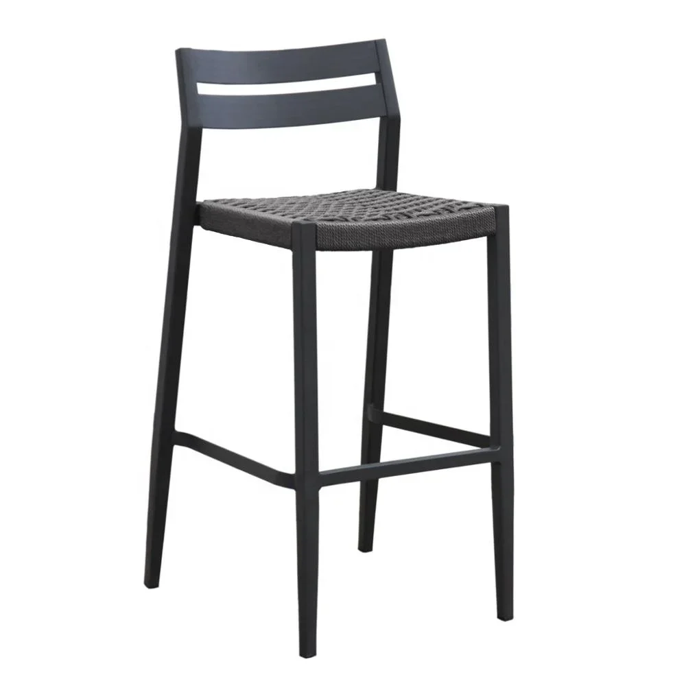 Modern Design Aluminum Frame Alum Slat Back Indoor Outdoor Bar Stool for Garden Grade