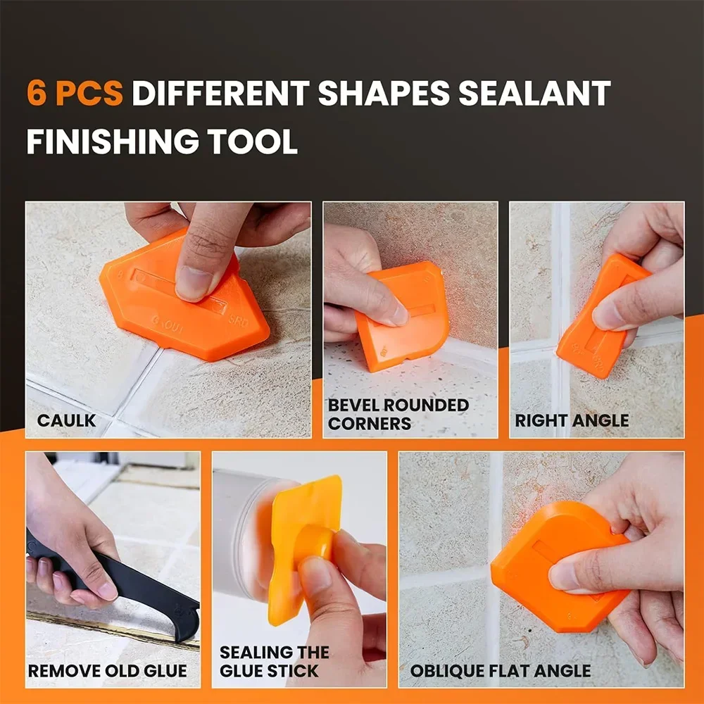 Imagem -02 - Silicone Sealant Tool Spreader Finish Kit Tile Grout Aplicador Window Door Cement Caulk Removal Tool Pcs Pcs Pcs Pcs