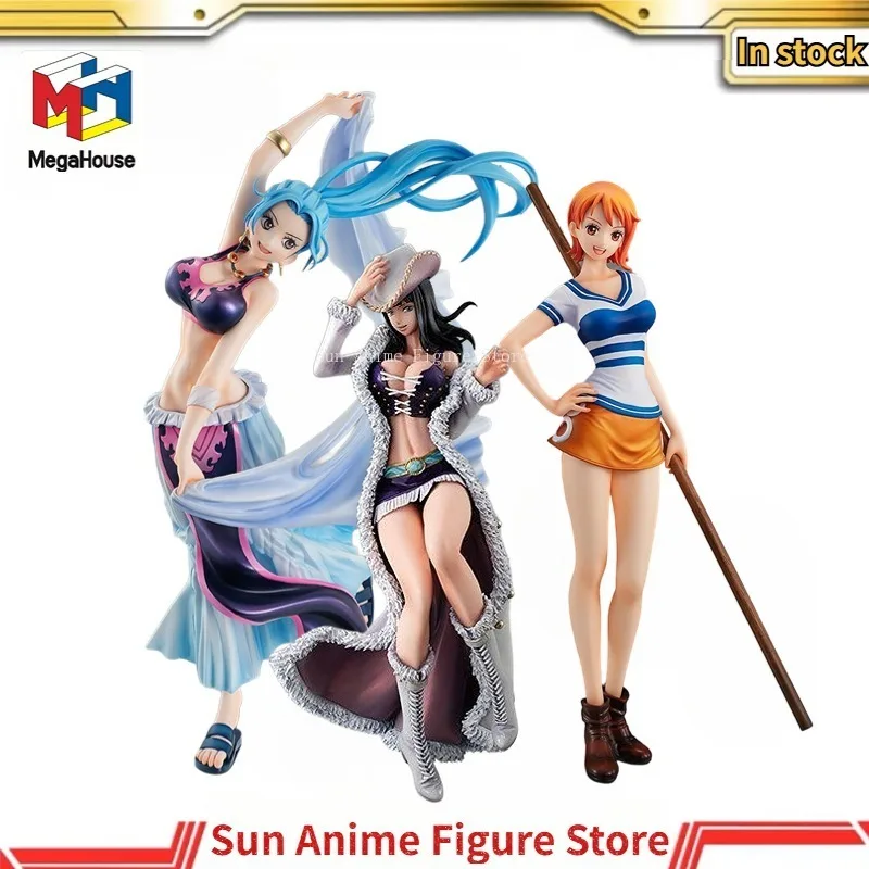 In Stock MegaHouse ONE PIECE Portrait.Of.Pirates（POP）Nefertari Vivi Nico Robin Nami  PVC Anime Characters, Model Statues, Toys