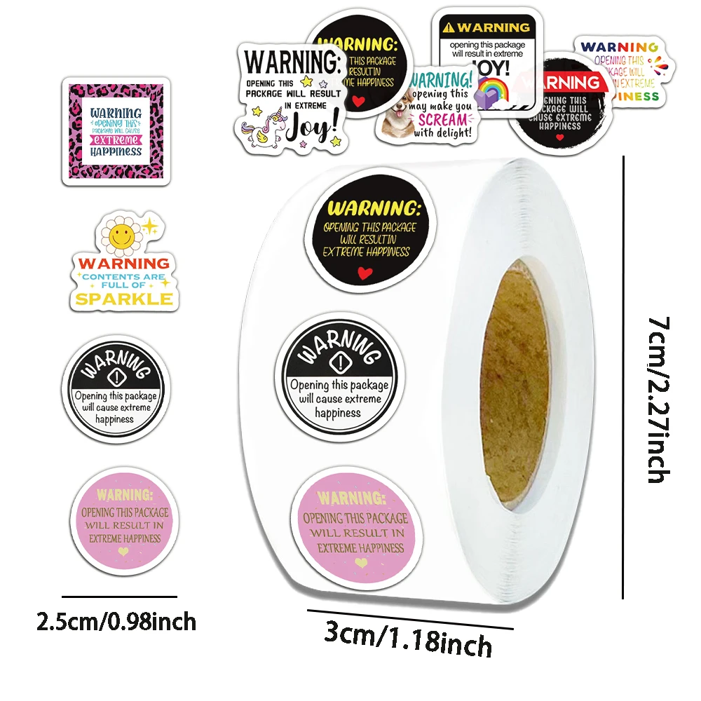 500PCS Warning Slogans Scroll Sticker Individual Creative Warning Decorative Sticker Sticky Note Sticker Seal