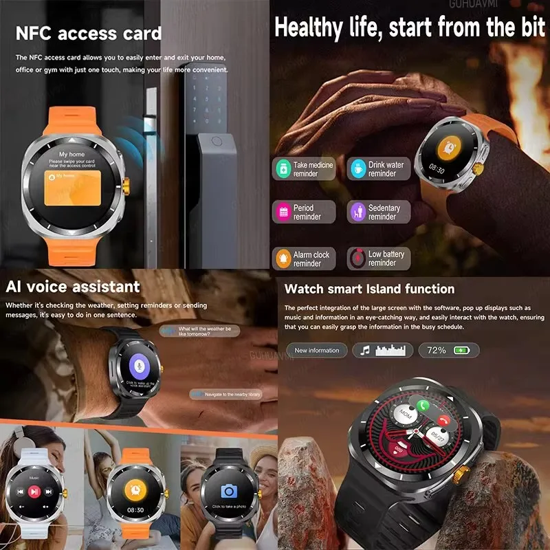 Para Samsung Galaxy Watch 7 Ultra GPS brújula NFC reloj inteligente deportes al aire libre hombre AMOLED BT llamada IP68 Galaxy 6 reloj inteligente actualizado