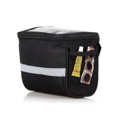 Reflective Basket Rack Cycling Bags Front Tube Pannier Bike Bicycle Handlebar Bag