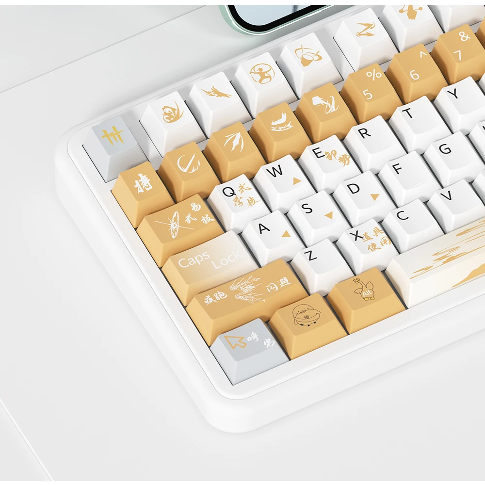 Where Winds Meet Mystical Arts Keycap Set Custom Cherry Profile PBT 138keys Ancient Style Keycap Mechanical Keyboard Accessories