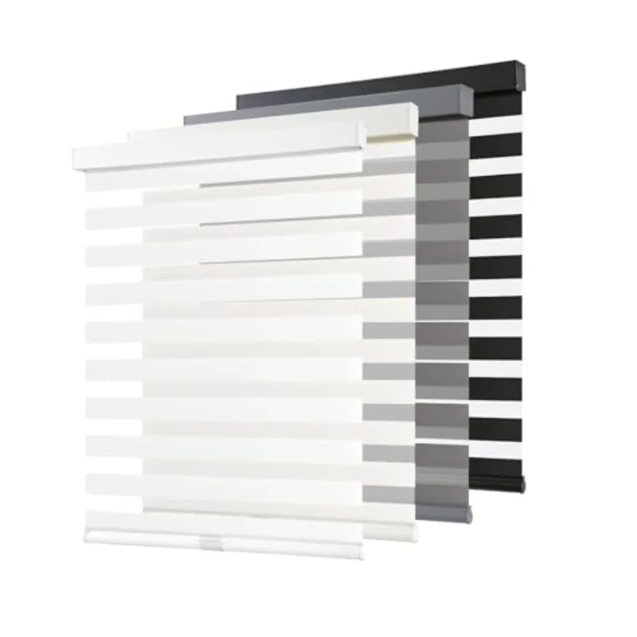 

Cordless Zebra Blinds for Windows Pull Down Roller Window Shades Dual Layer Light Filtering Privacy for Day and Night, Free-Sto