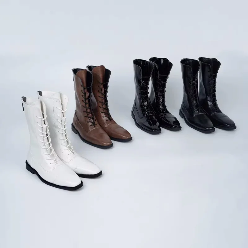 

BJD doll shoes suitable for ID 75 size Genuine leather retro denim ankle boots with an English style doll accessories