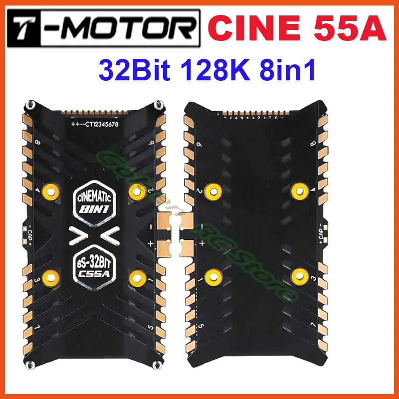 

T-Motor CINE 55A 3-8S 32Bit 128K 8in1 Filmic ESC для F7 PRO Flight Controller FPV Freestyle Cinelifter X8 Drones DIY Запчасти