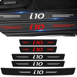Carbon Fiber For Hyundai I10 Car Door Sill Scuff Plate Protector Stickers Styling Rear Trunk Bumper Guard Anti Scratch Strips