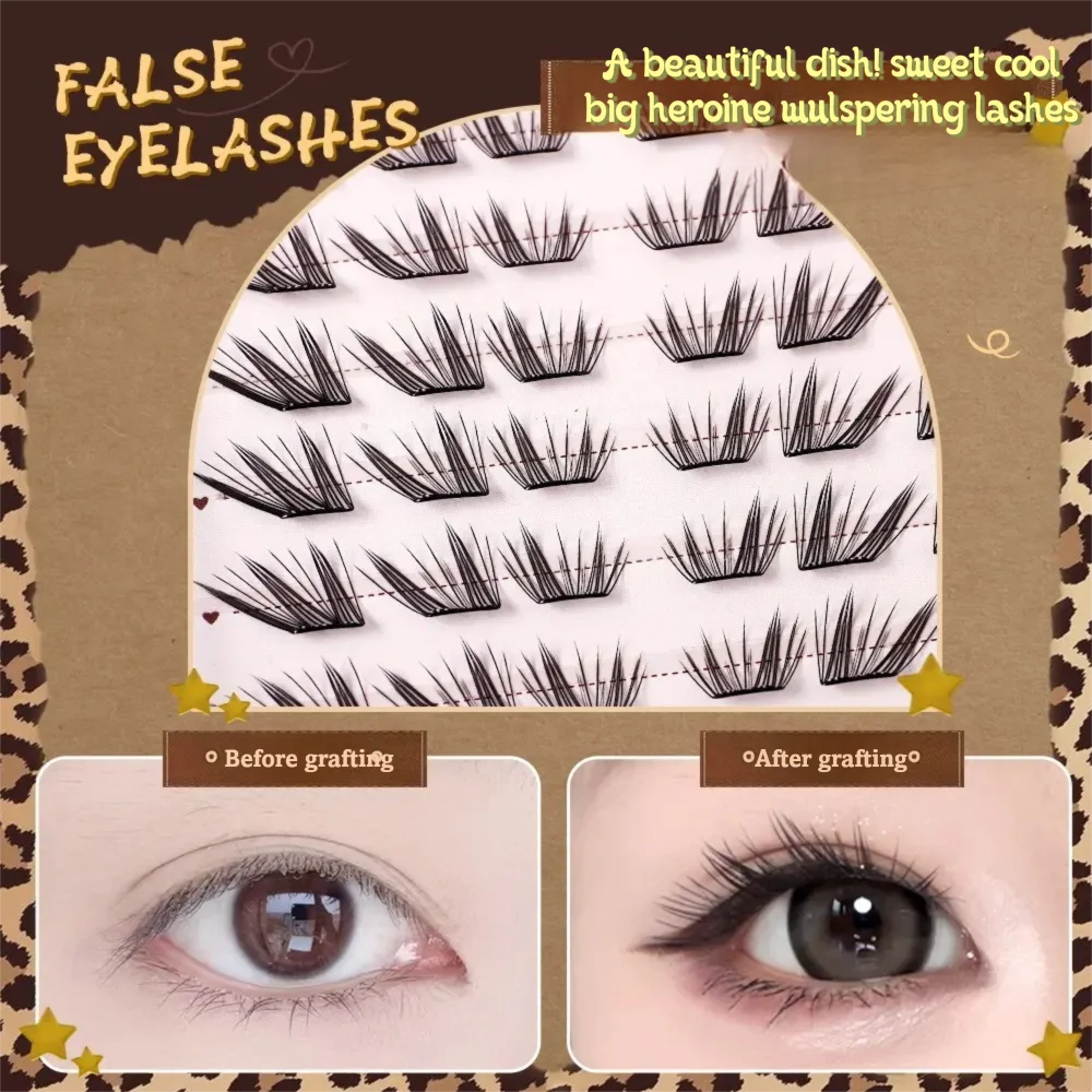 9-13mm Length False Eyelashes Bond and Seal Natural Look DIY Lash Extension Kit Cluster Design Eye Makeup Tools Personal Care