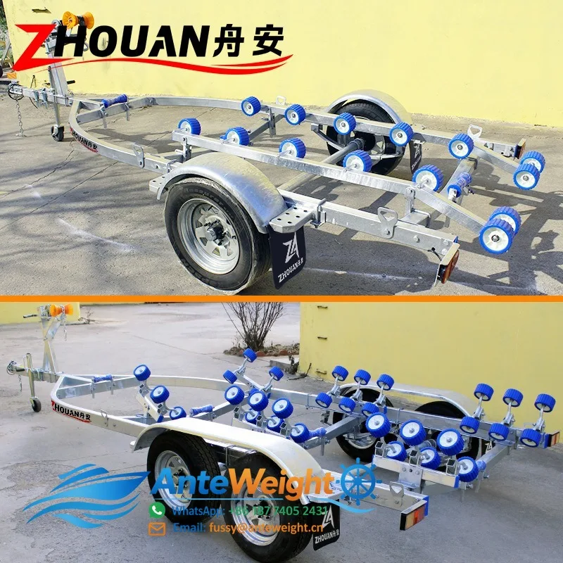 Emergency Rescue Boat Trailer, 4-Wheel Dinghy Dolly | Factory Direct Inflatable Boat Transport Frame