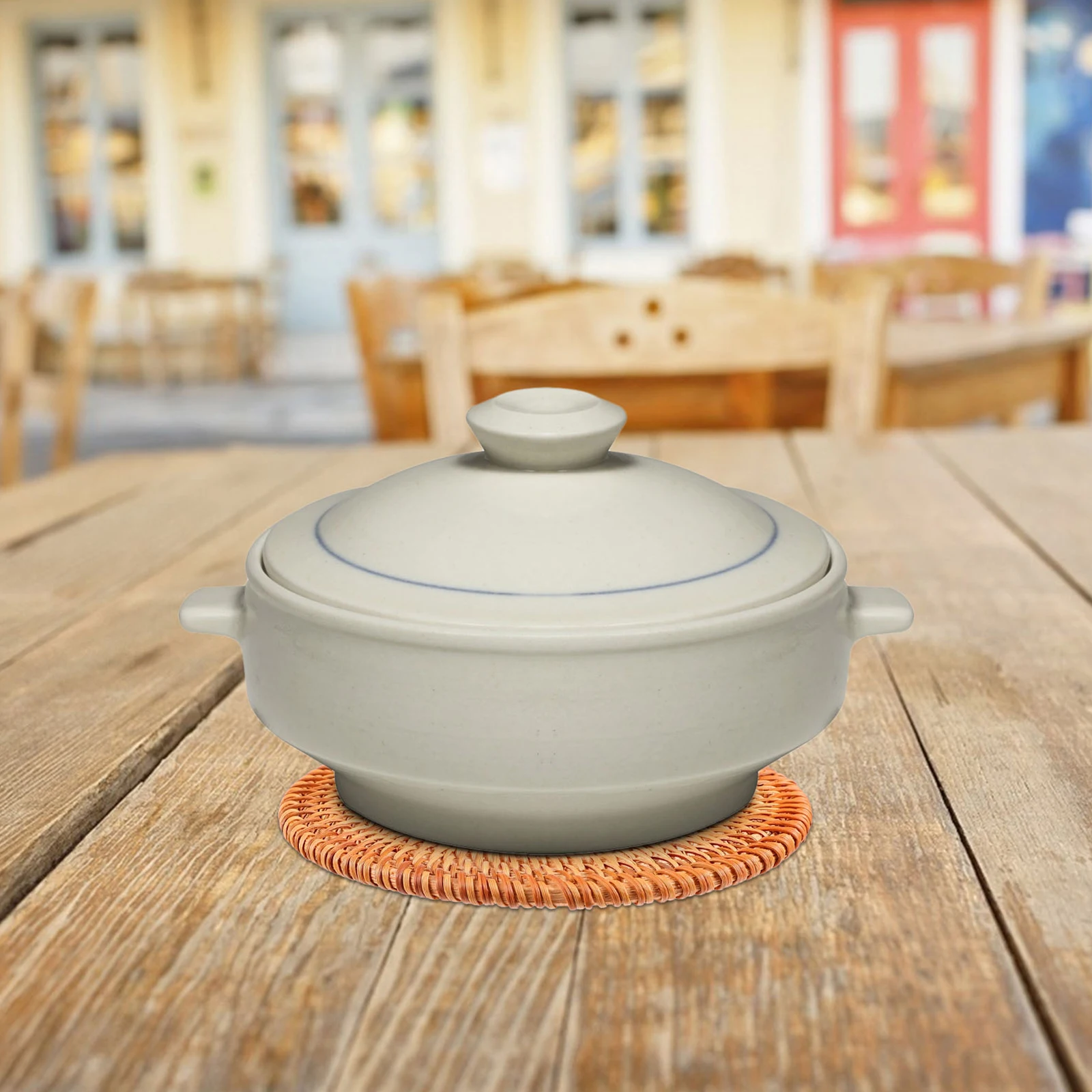 

2Pcs Rattan Insulation Pads Handwoven Rustic Trivets for Dining Table Boho Round Woven Coasters Heat Resistant Cup Mats