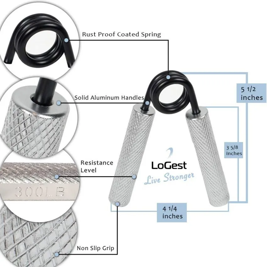 مجموعة تقوية قبضة اليد المعدنية لتمرين الأصابع وإعادة تأهيل قبضة اليد