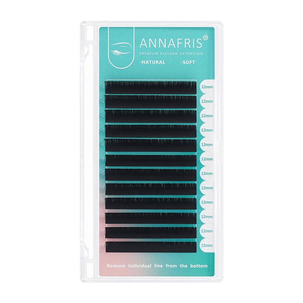 ANNAFRIS Ellipse Flat Eyelashes Extension Nature Matte Faux Mink Individual Split Tips Mixed Lashes Supplies Maquiagem Cilios