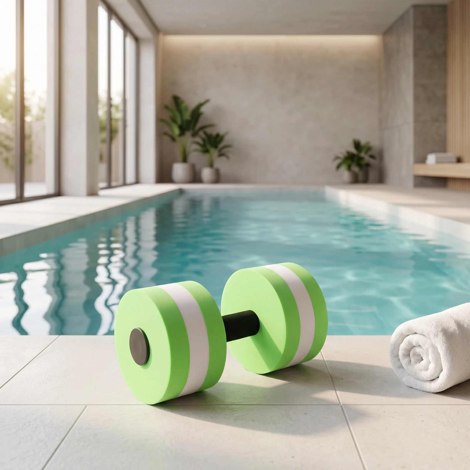 Foam Water Dumbbell Buoyant Aquatic Dumbbell with Foam Ends Water Weights with Padded Grips Lightweight Sports Equipment - view 4