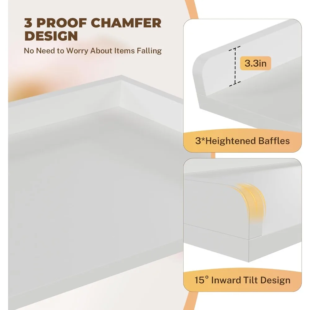 FAHKNS Piano di lavoro per lavatrice e asciugatrice - Topper per lavanderia in legno massello con tappetino antiscivolo, organizzazione della lavanderia impermeabile di larghezza 54, Li