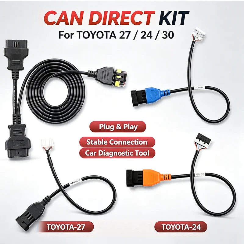 OBDSTAR CAN DIRECT KIT for TOYOTA-27/24/30 No Disassembly Cable Working with X300 DP PLUS for 4A 8A BA All Key Lost