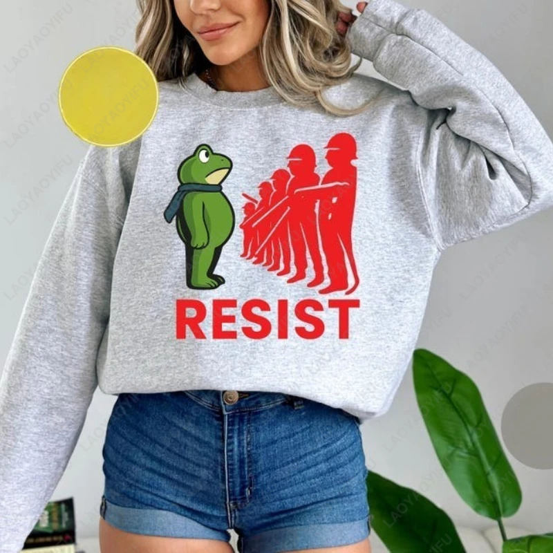 Protest Portland Frog All Match Streetwear Hoodie Stand Strong Frog Men Women Adult Sweatshirt Funny Classics Aesthetic Pullover