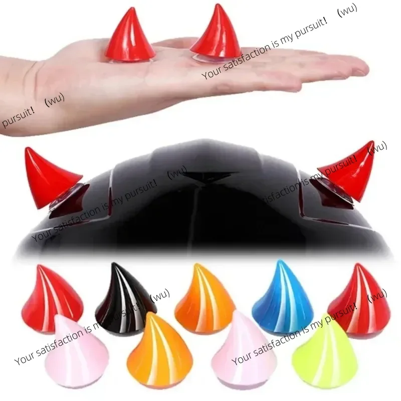 2-1pcs Helmet Short Devil Horns Decoration Stickers Motorcycle Bicycle Helmet Styling DIY Rubber Decor Headwear Accessories