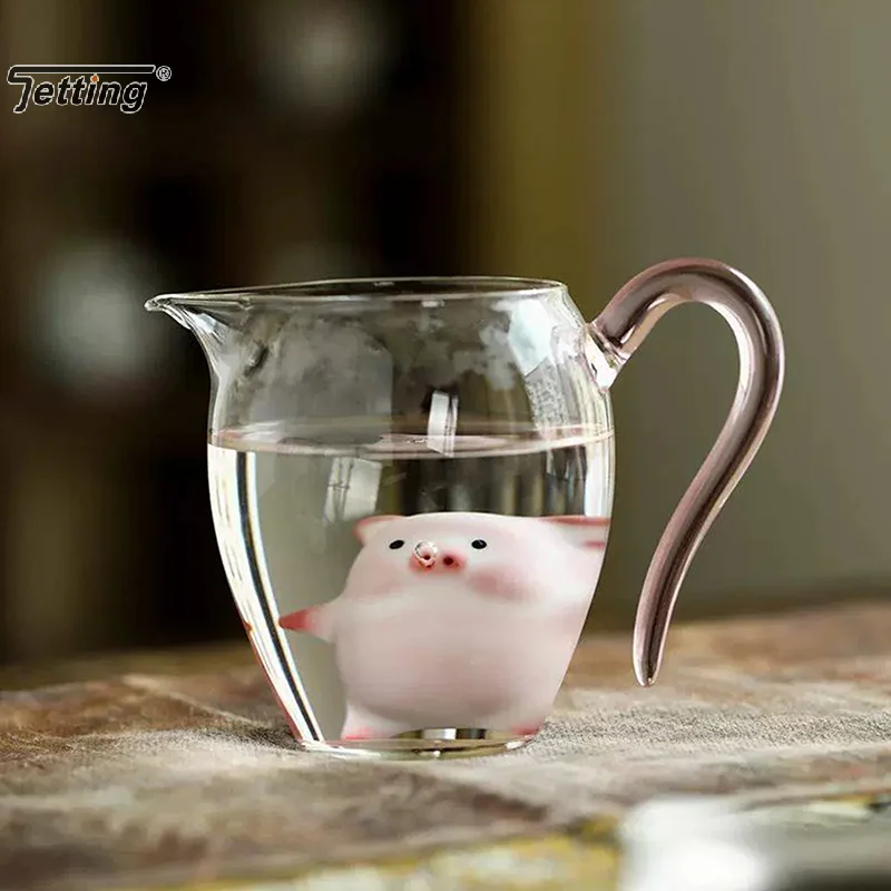 Bubbling Tea Pet Piggy Cartoon Ceramic Tea Cup Little Pig Spit Bubbles Water Mug Funny Gift Home Decoration Tea Accessories