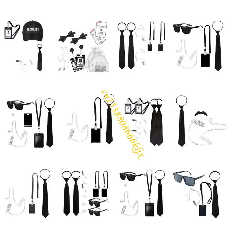 비밀 에이전트 복장 액세서리 성인 아이를위한 할로윈 비밀 요원 의상 066C