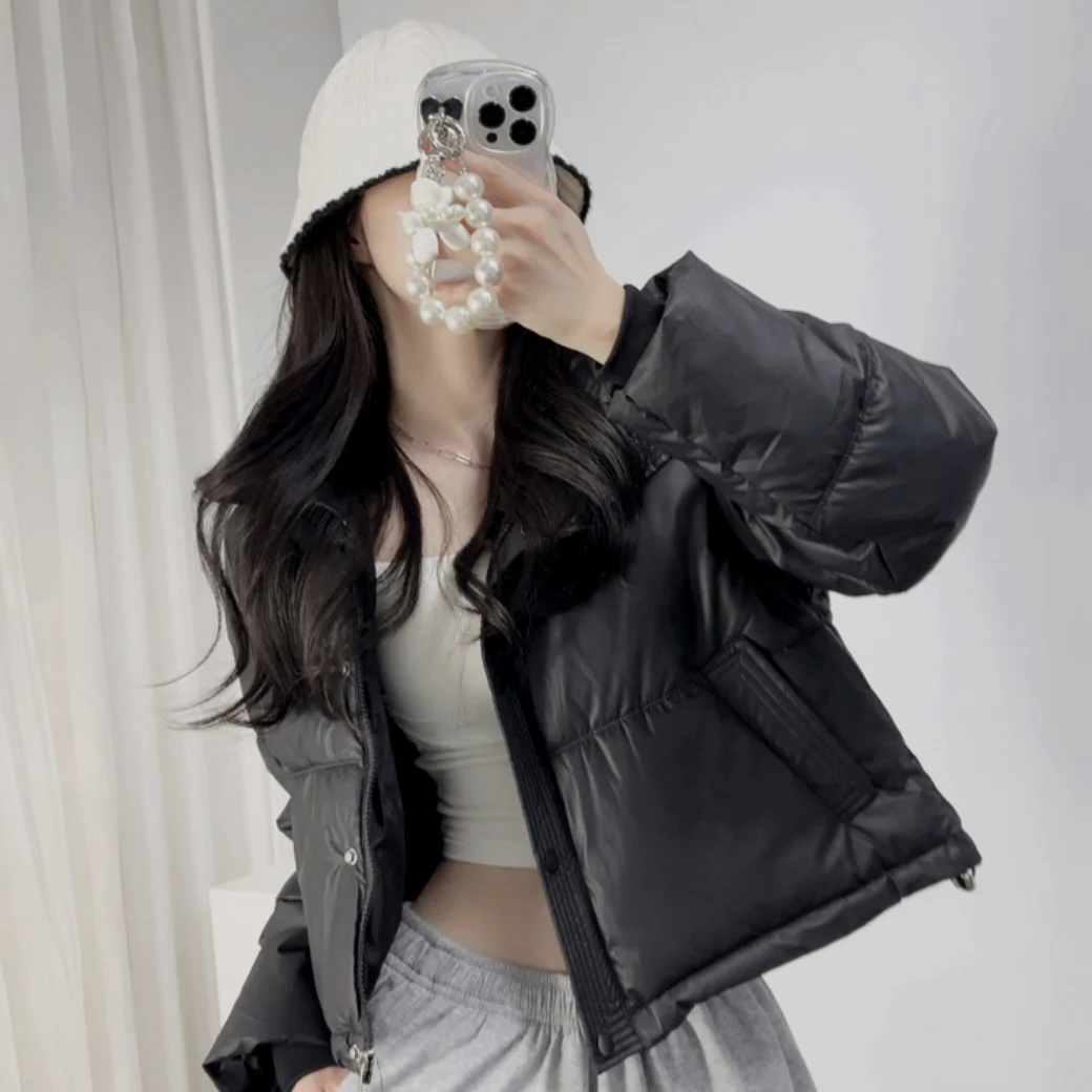 Dames chique winterjas Thiened opstaande kraag Brood Sle Warmte Bovenkleding Loose Fit Lang Sve Cotton Jaet