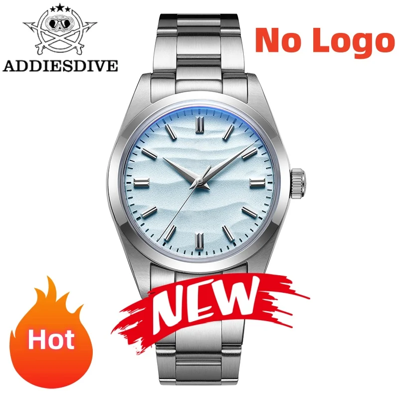 

ADDIESDIVE 36mm AD2030 No Logo Men's Watch Desert Dial 316L Stainless Steel Reloj Hombre 100m Waterproof Quartz Watches