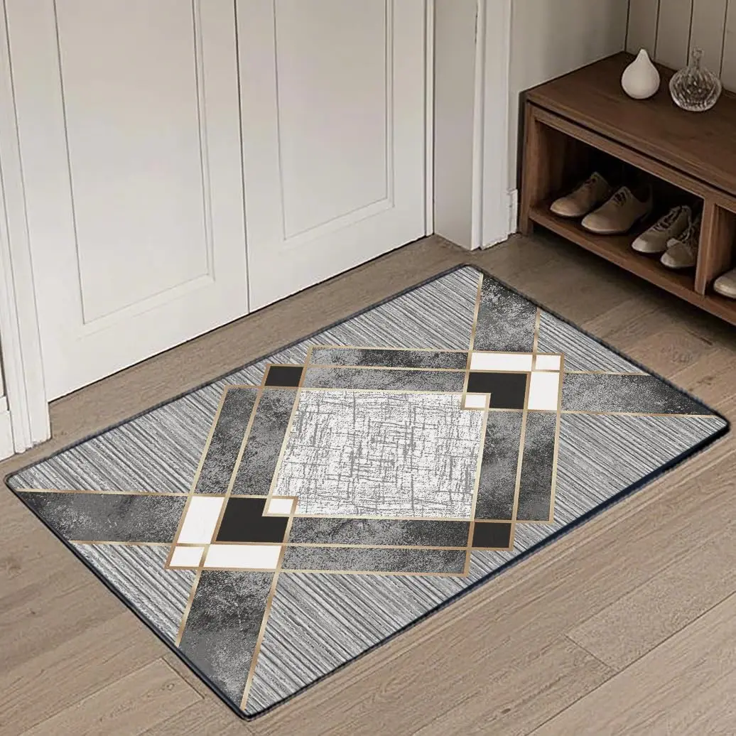 

Rug for Washable Door Mat Non-Slip Low Pile Rubber Carpet for Entryway Living/Dining Room Bedroom Office Kitchen Soft Modern