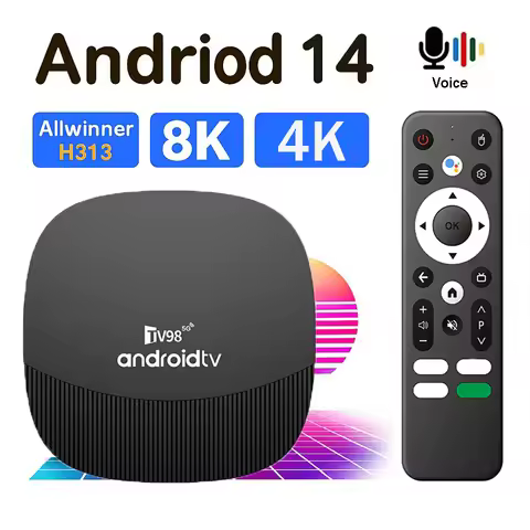 TV98 ATV MAX Plus Smart TV Box 8K 4K Android 14.0 Voice Assistant Allwinner H313 4G 5G WiFi BT5.0 Media Player IPTV Set Top Box