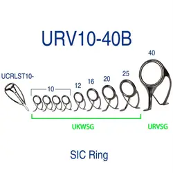 Copy Fuji ring guides set RV10-40B guide Kit Heavy Spin Surf Fishing Rod Seabass Boat Rods DIY Fishing Rod Repair Components