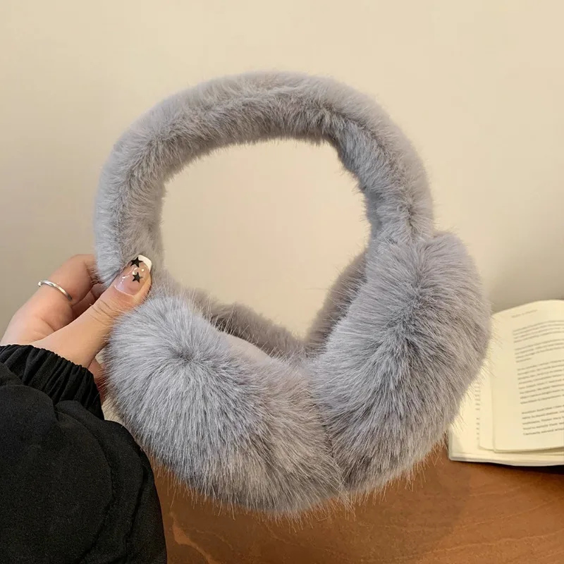 

2024 Solid Color Soft Plush Ear Warmer Winter Warm Earmuffs Fashion Ear Cover Outdoor Cold Protection Ear-Muffs Folding Earflap