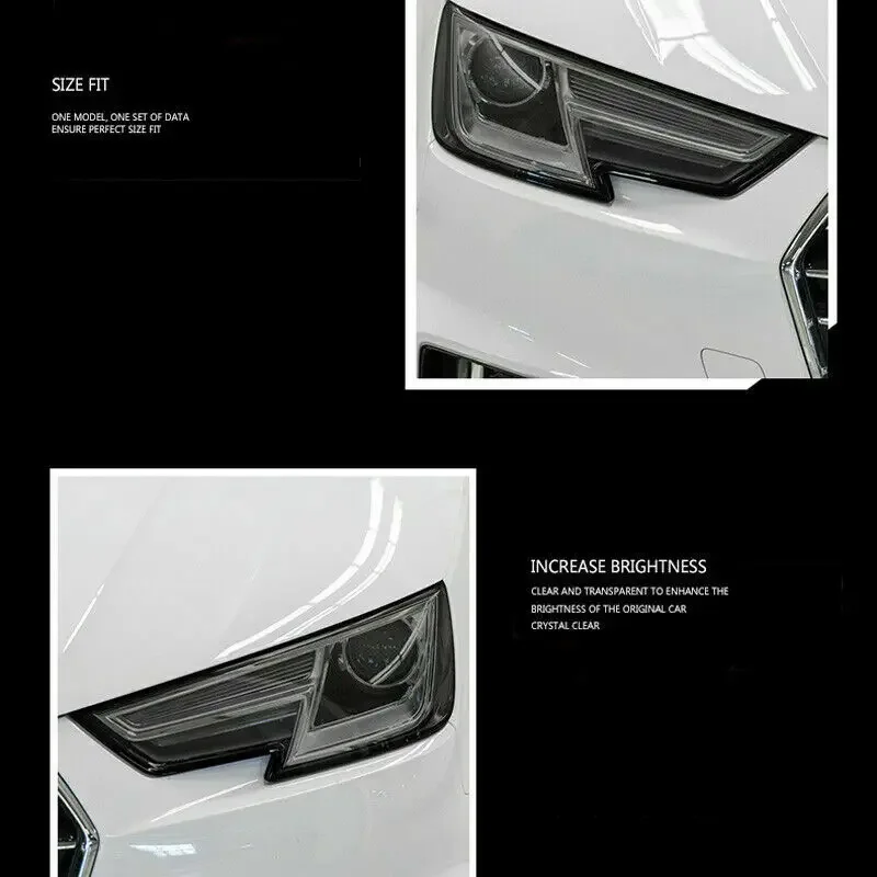 For Volvo V90 S90 2017-2020 Car Accessories Smoke TPU Headlights Protective Sticker Front Light Repair Film Cover Trim