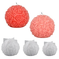 Large Rose Ball Candle Molds Rose Flower Silicone Candle Mold Valentine's Day Flower Mould Resin Casting Tool DIY Crafts Mould