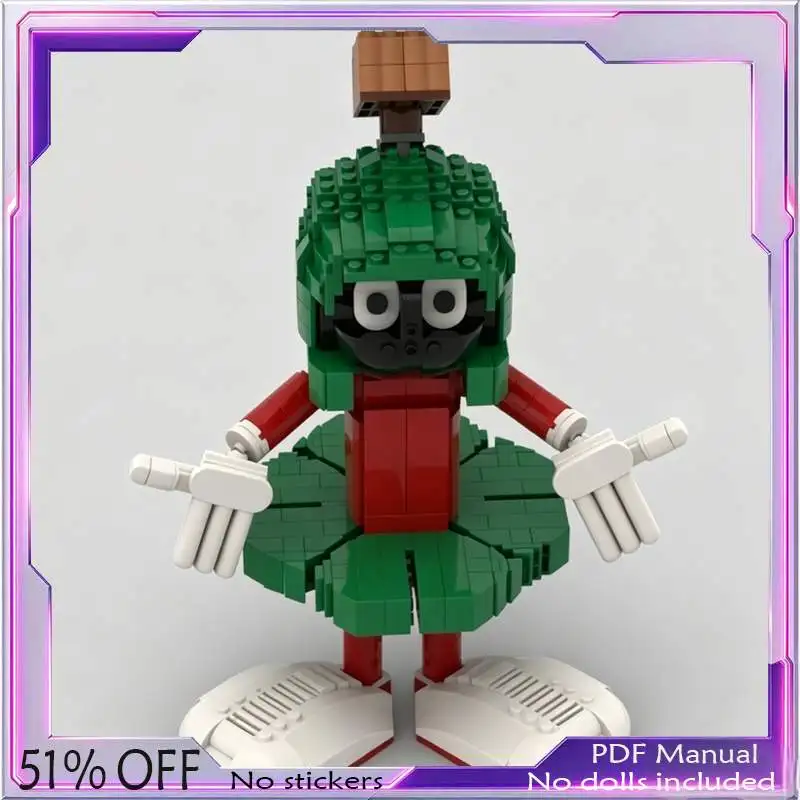 540PCS Green Helmet Cartoon Warrior Figure MOC Creative Custom Puzzle DIY Building Blocks Toy Gift Collection