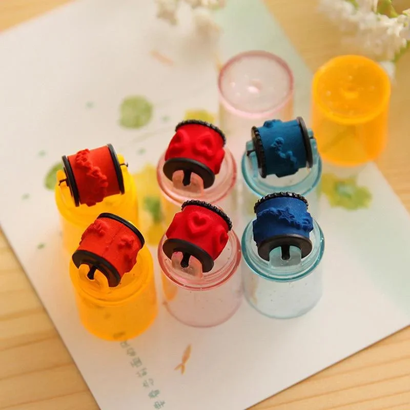 Baby Colorful Ink Pad Stamp Seal Preschool Funny Toy Learning Cartoon DIY Roller Drawing Diary Tool for Kids Ink Pad Gift