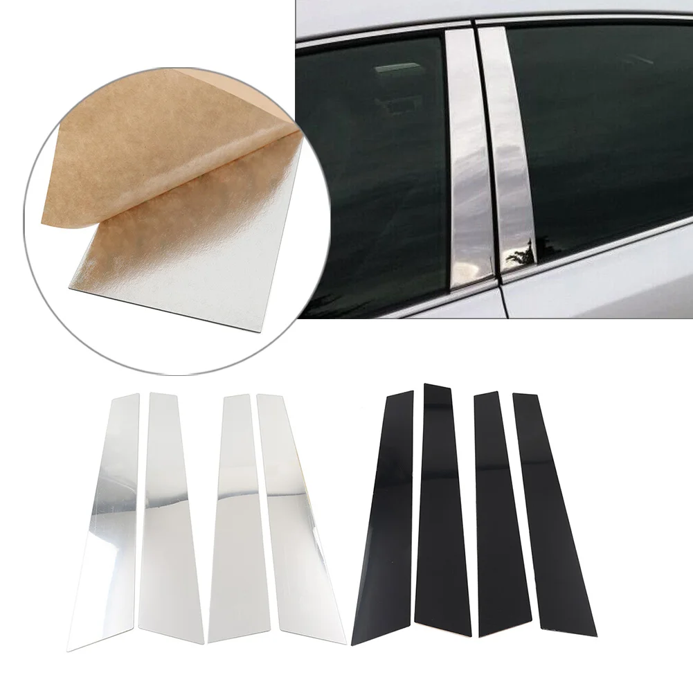 4PCS Car Pillar Post Door Window Cover Trim Kit For Porsche Panamera 2009 2010 2011 2012 2013 2014 2015 2016