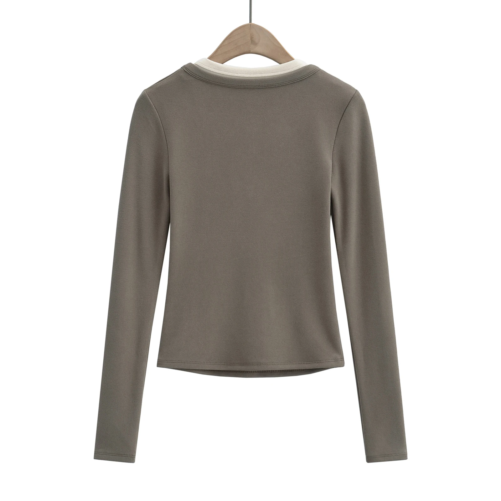 Sexy long sleeve top white korean fashion y2k top cropped fake 2 pieces Fall outfits women t shirts button up crop tops black image 3