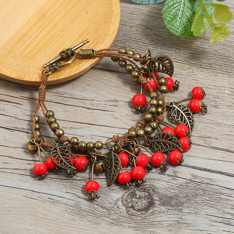 

bracelet ethnic Cactus Charms bracelets Hamsa Hand Butterfly Bohemia Men Bracelets For Women Female Jewelry