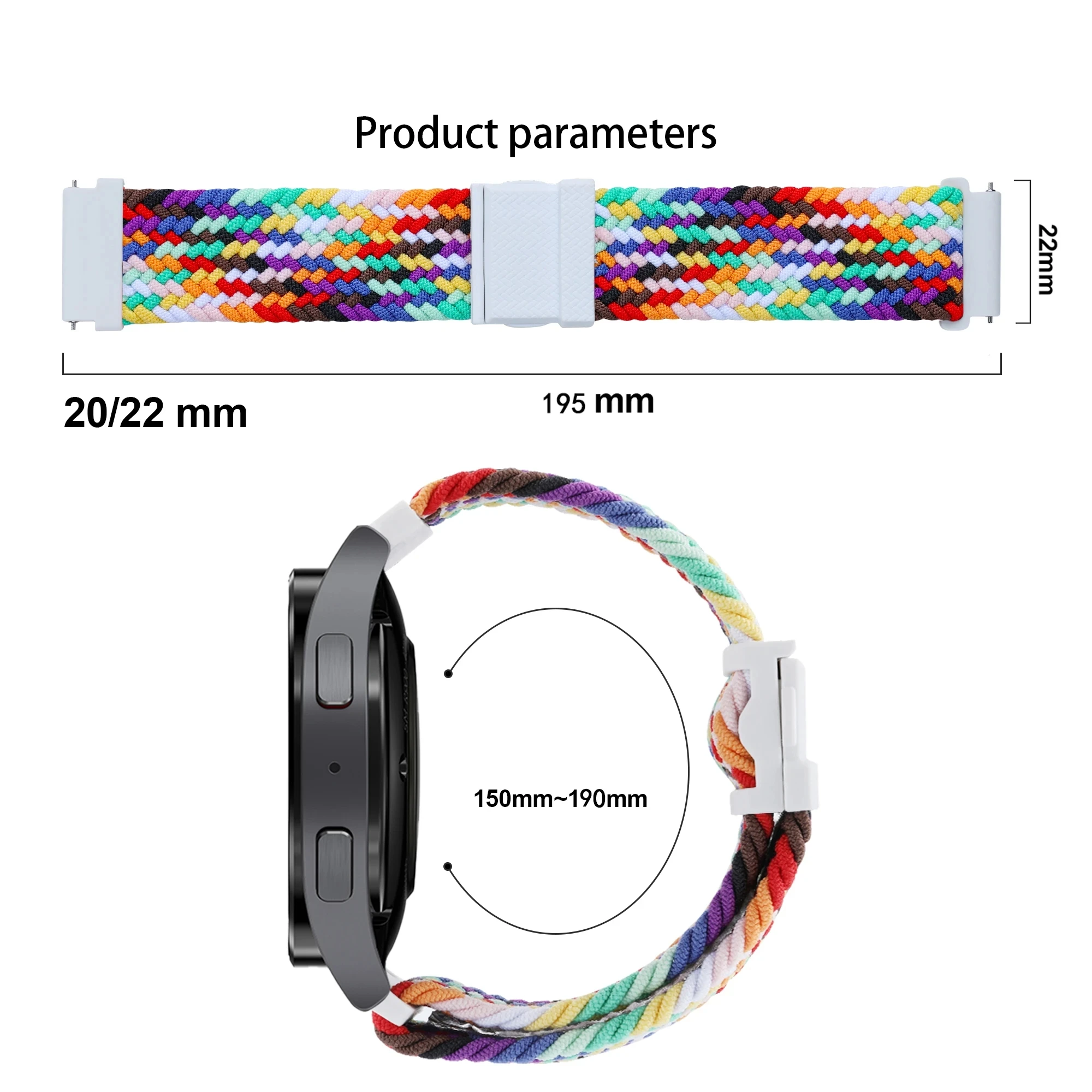 22mm Stretch Nylon Braid Watch Band for Redmi Watch 5 Active/Lite Strap Soft Sport Bracelet for Redmi Watch5 Lite Wristband