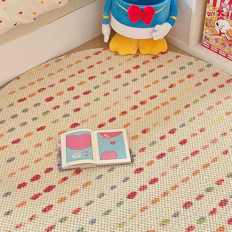 

Ковер с допамином для гостиной, шерстяной красочный ковер, спальня, детская комната, гардеробная, круглый ковер, толстый прикроватный напольный коврик, современный на заказ